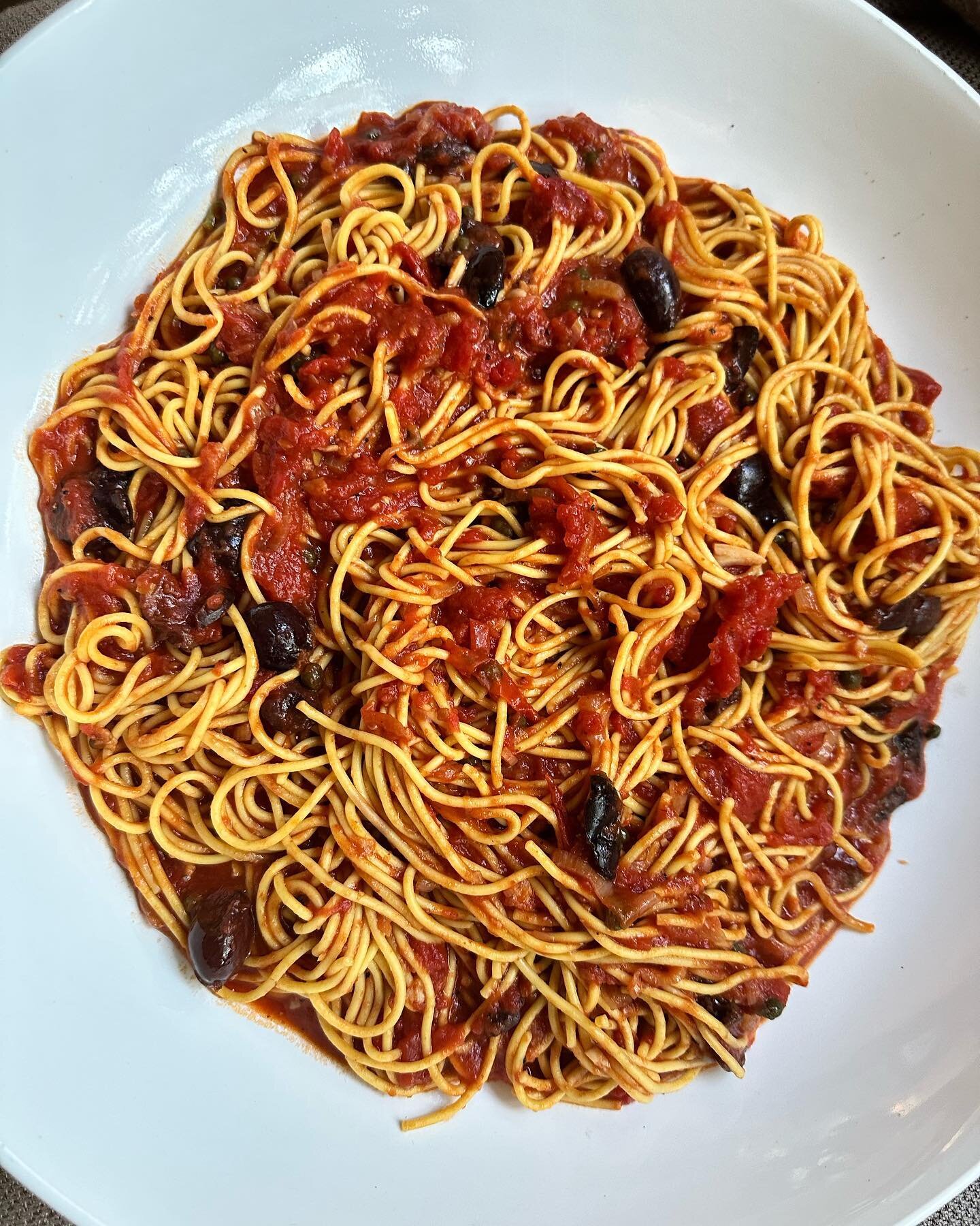 From the fresh pasta I made over the weekend I was inspired to make Spaghetti alla Puttanesca for a dinner party I hosted. The fresh spaghetti makes a world of difference, combined with San Marzano tomatoes, shallots, garlic, anchovies, Kalamata oliv