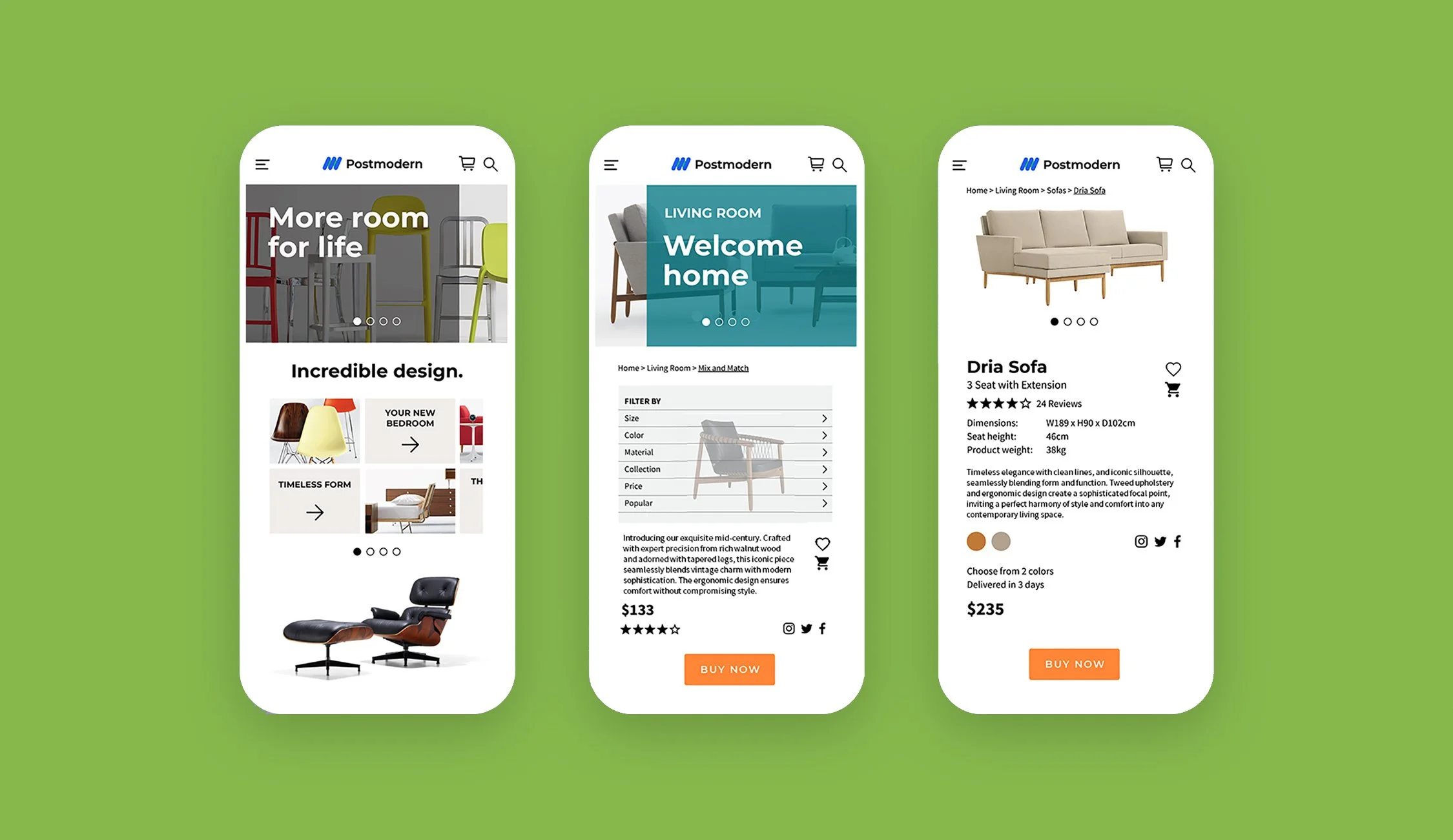 Postmodern — Furniture e-commerce site