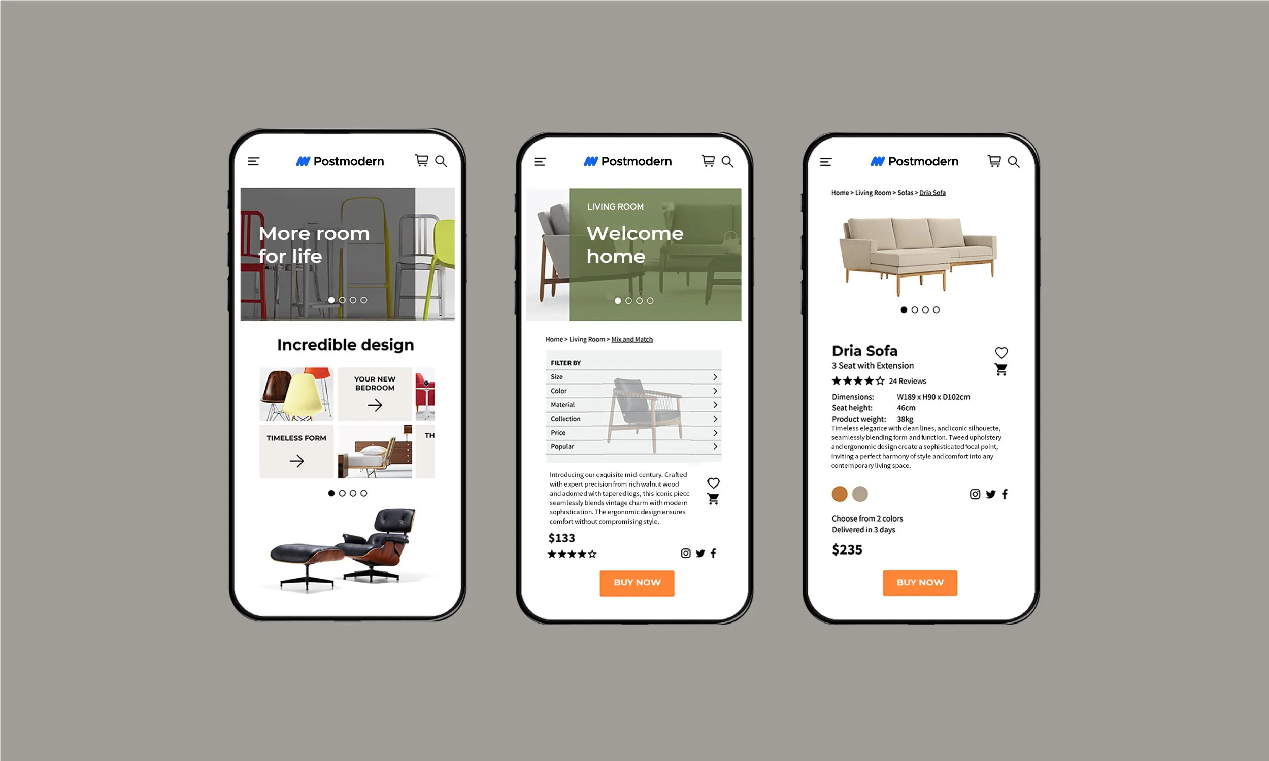 Postmodern — Furniture e-commerce site