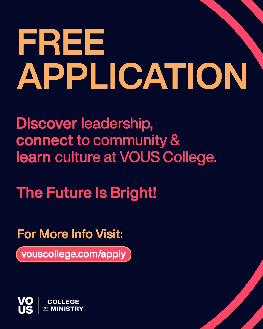 VOUS College Social Media Post