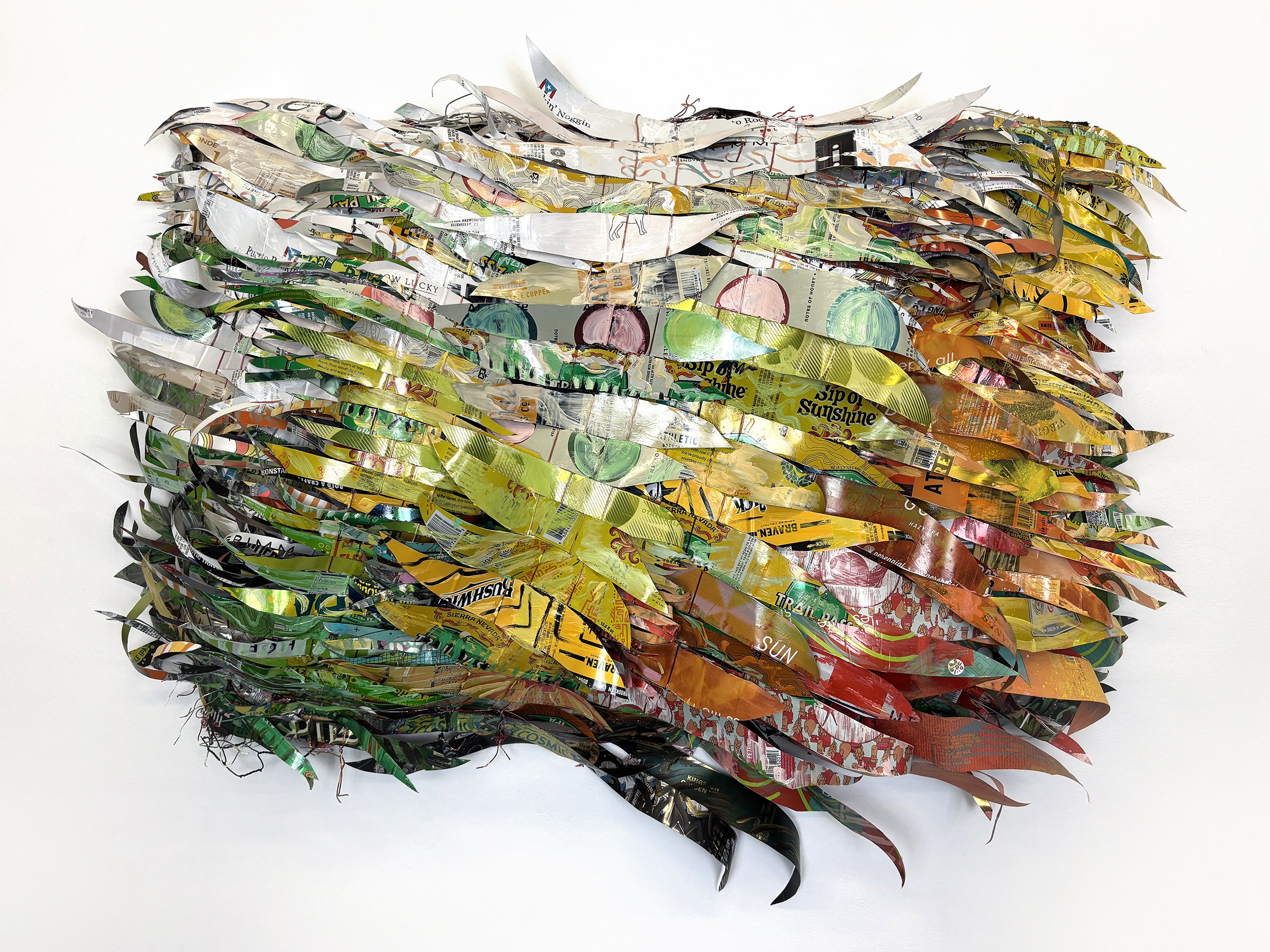 Sip of Sunshine, 2026, repurposed aluminum cans, wire, paint, 29 h x 36 w x 8 d

This work draws from California temperature and snowpack records during the spring and summer of 2021.
