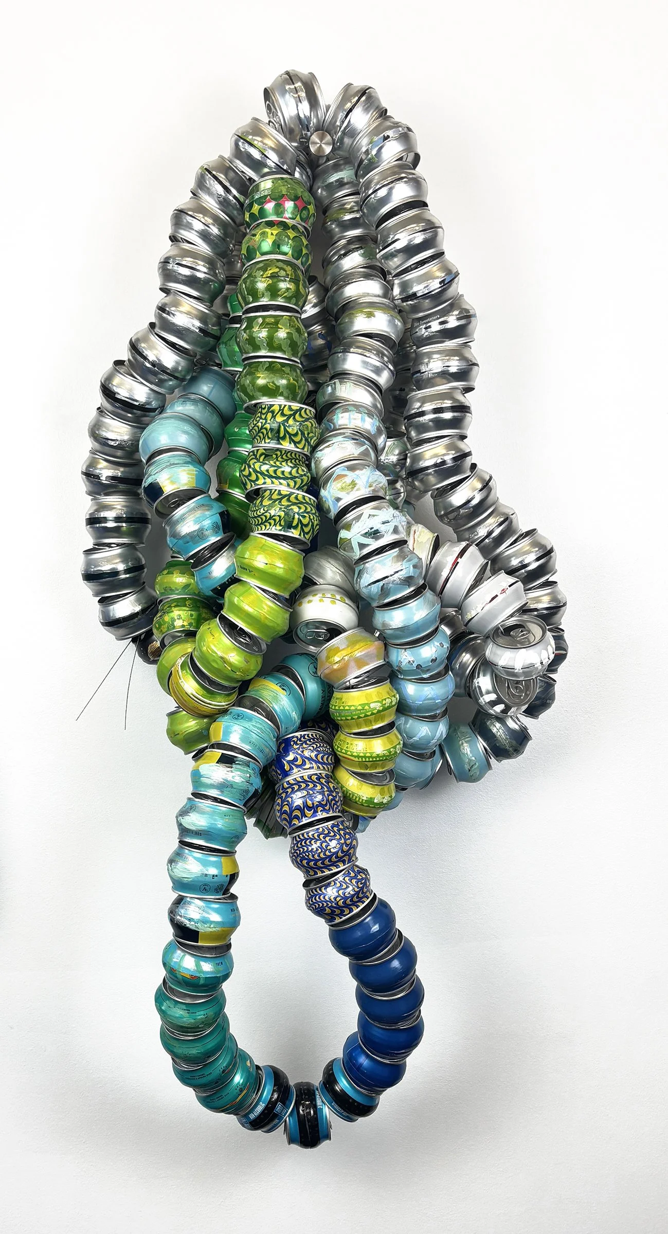 Say Ah, 2026, acrylic on repurposed aluminum, 44 h x 19 w x 11 d