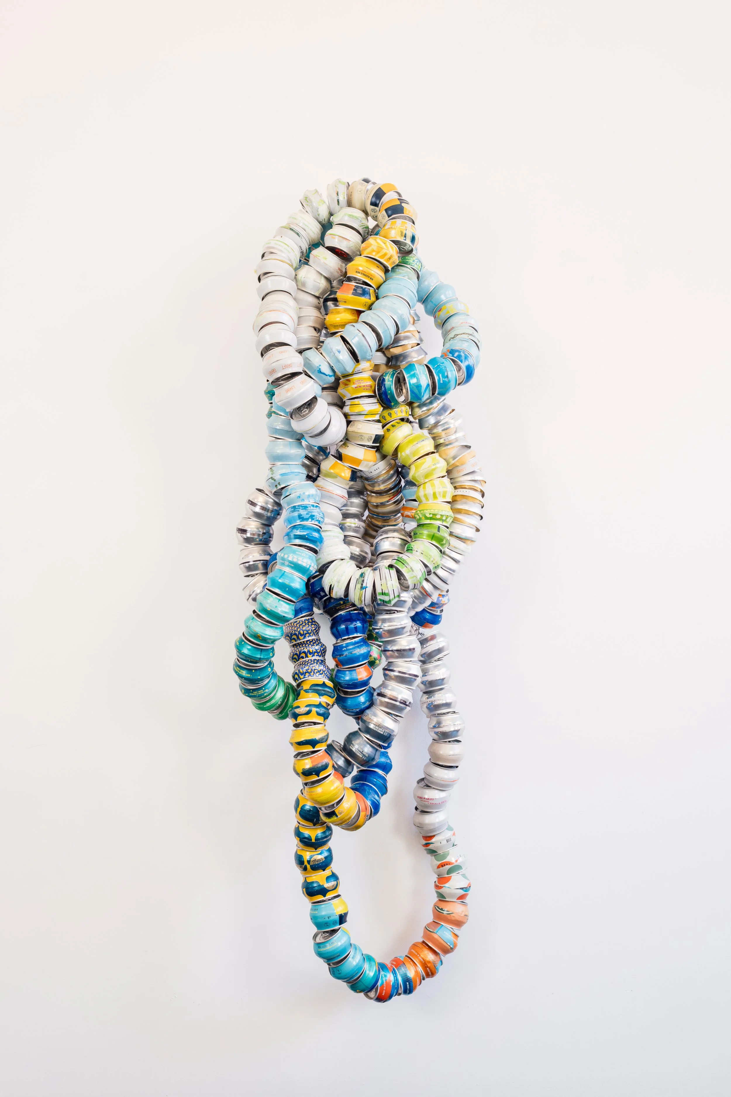 Fun, but Not Fun, 2025, acrylic on repurposed aluminum with foam, 54 h x 17 w x 12 d inches