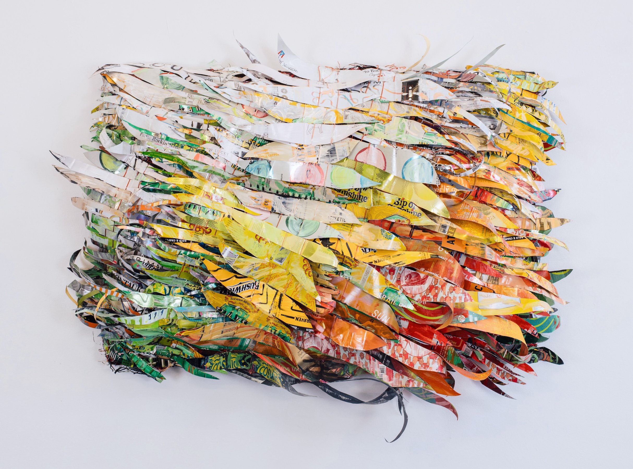 Sip of Sunshine, 2026, repurposed aluminum cans, wire, paint, 29 h x 36 w x 8 d

This work draws from California temperature and snowpack records during the spring and summer of 2021.