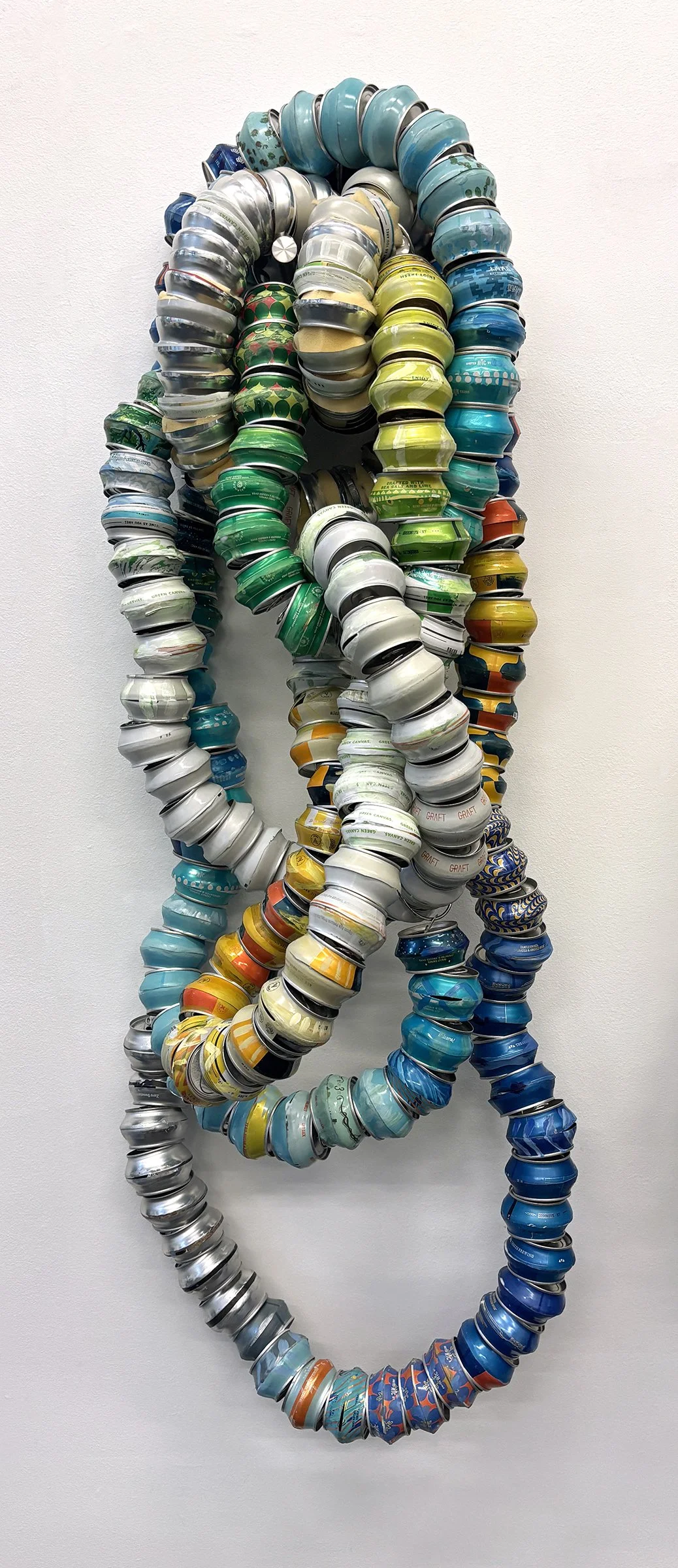 2025, acrylic on repurposed aluminum with foam, 50 h x 17 w x 12 d inches