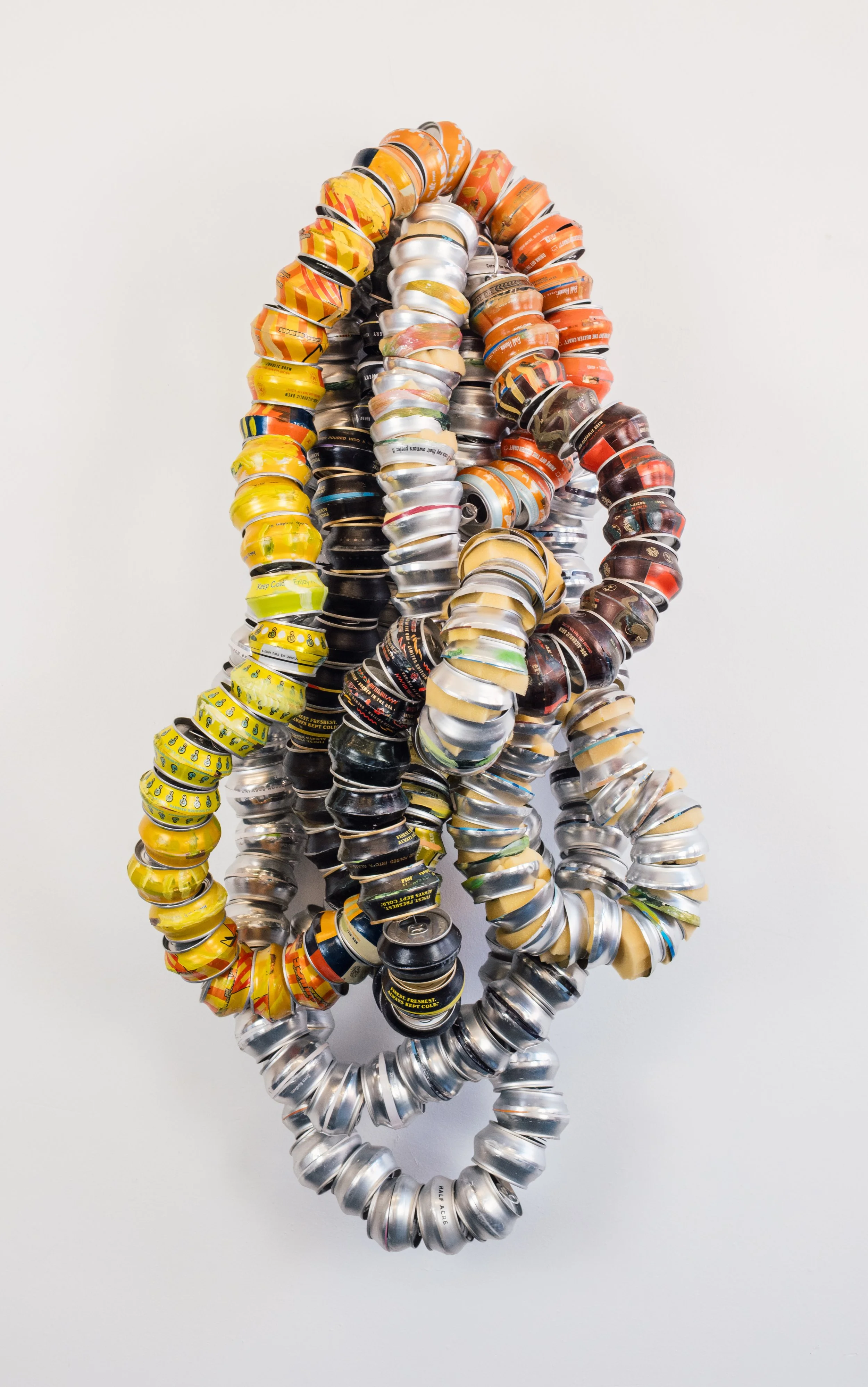 It's Not all Doom & Gloom, 2025, acrylic on repurposed aluminum with foam, 38 h x 16 w x 13 d inches