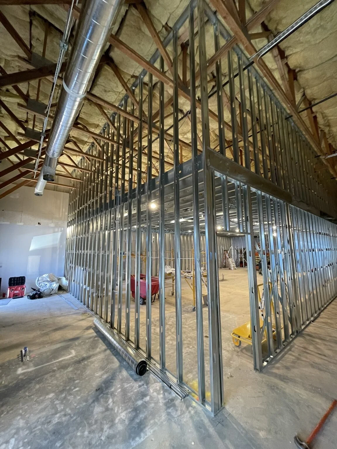 Identity Health steel framing and insulation in progress