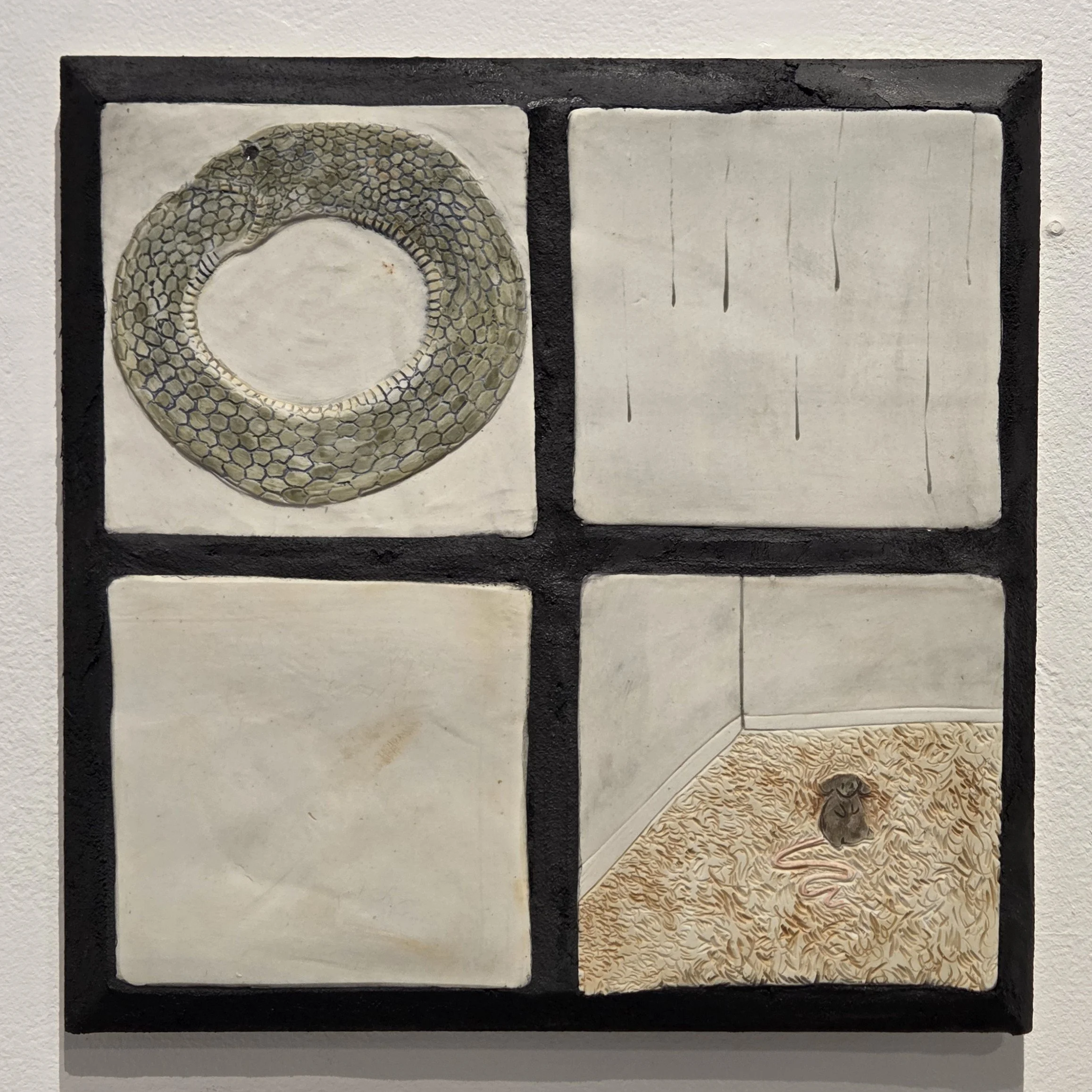 Horse watches the cycle