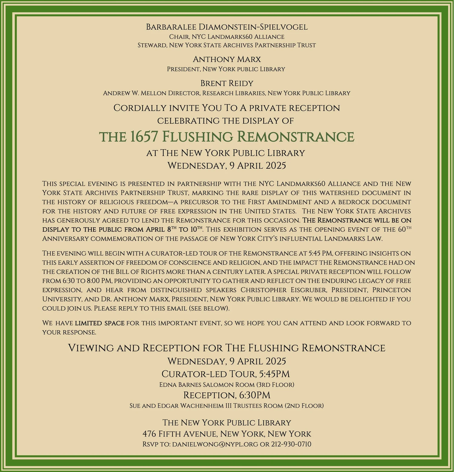 The 1657 Flushing Remonstrance at The New York Public Library ...