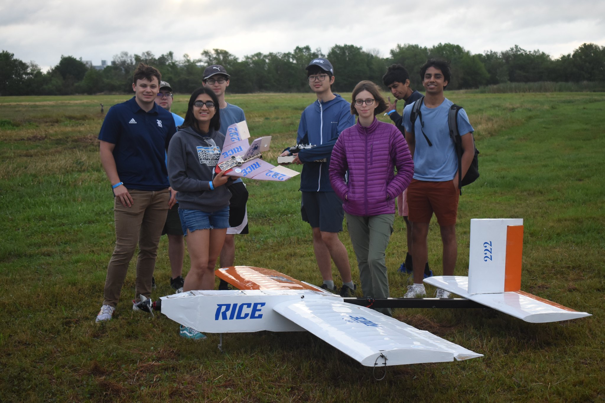 The team after a successful landing at competition