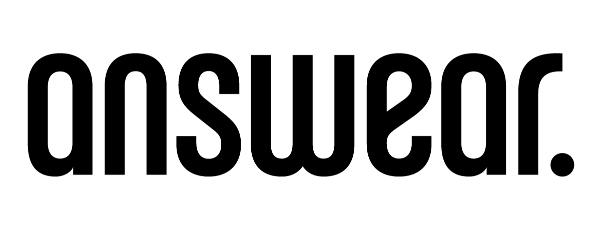 The word 'answear' in large, black, outlined letters on a white background.
