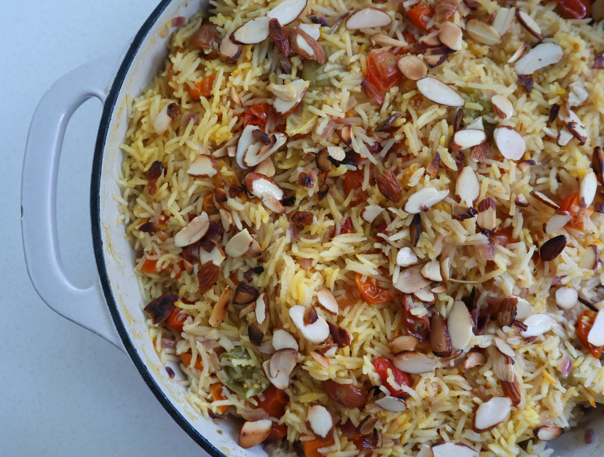 Mediterranean Red Snapper with Roasted Tomato Saffron Pilaf