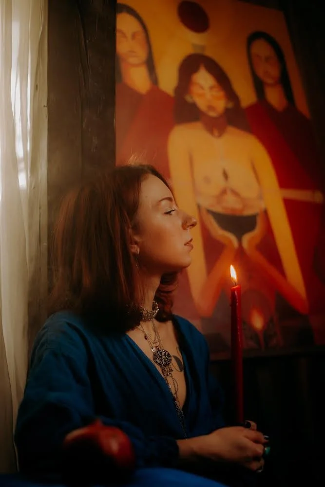 Polish artist Wiktoria Vogel explores mythological themes in her paintings, graphics, and objects, focusing on women's portraits to delve into hidden realities.