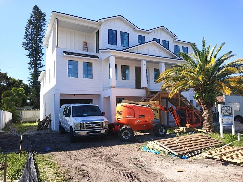 Our 90th Ave NE build is going vertical &mdash; and it&rsquo;s officially for sale! 🏗️🌊
This custom waterfront home in Riviera Bay is taking shape beautifully &mdash; exterior paint and trim are wrapping up, and the details that define Southerlyn H