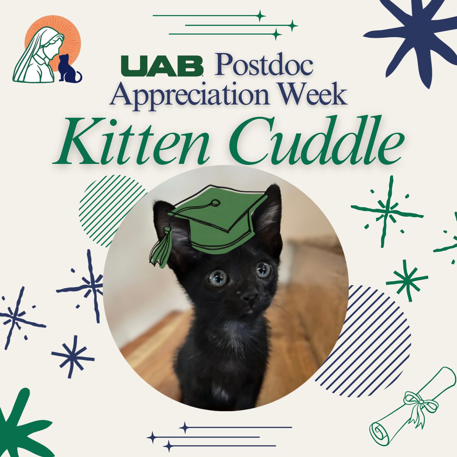 UAB Postdoc Appreciation Week Kitten Cuddle