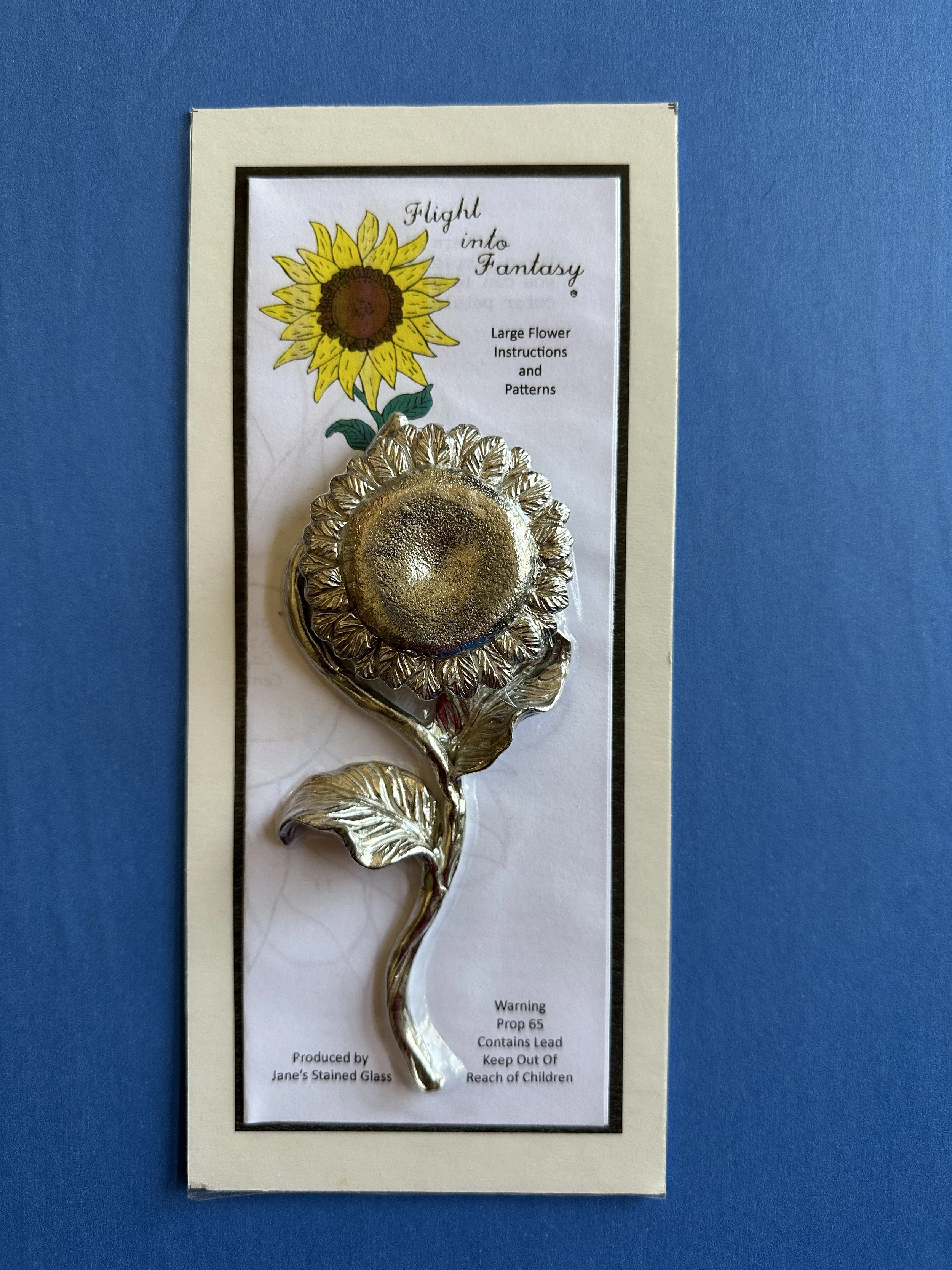 Large Flower and Stem Pewter Casting