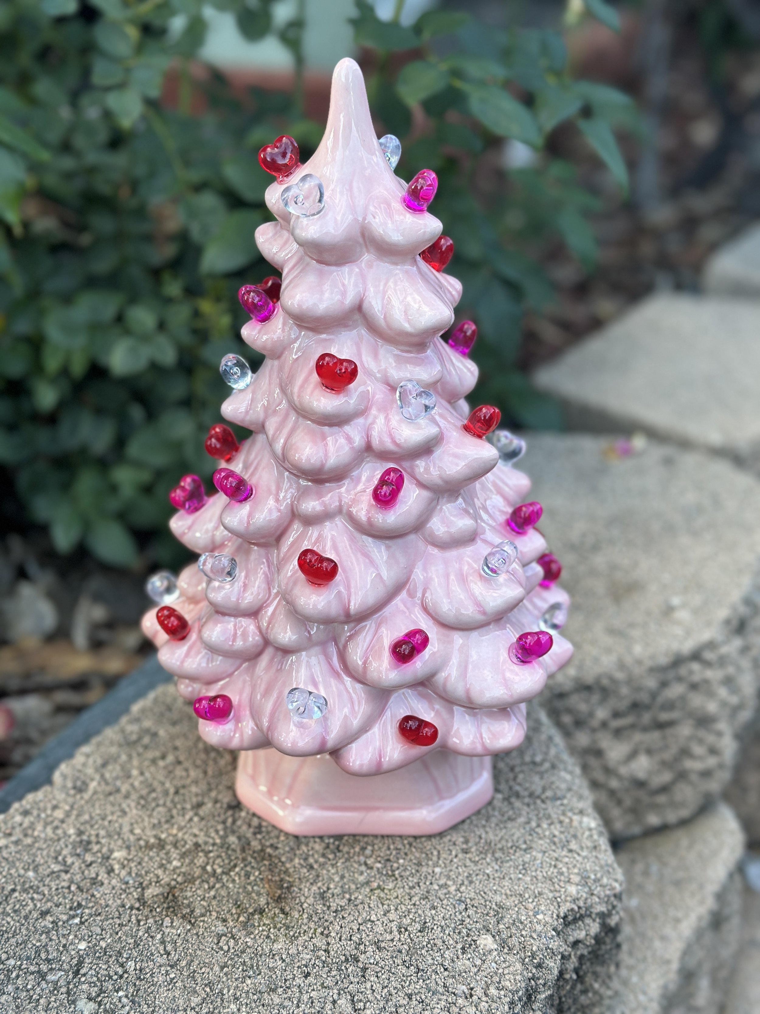Hand Painted Ceramic Valentine's Day 11.5” Tree