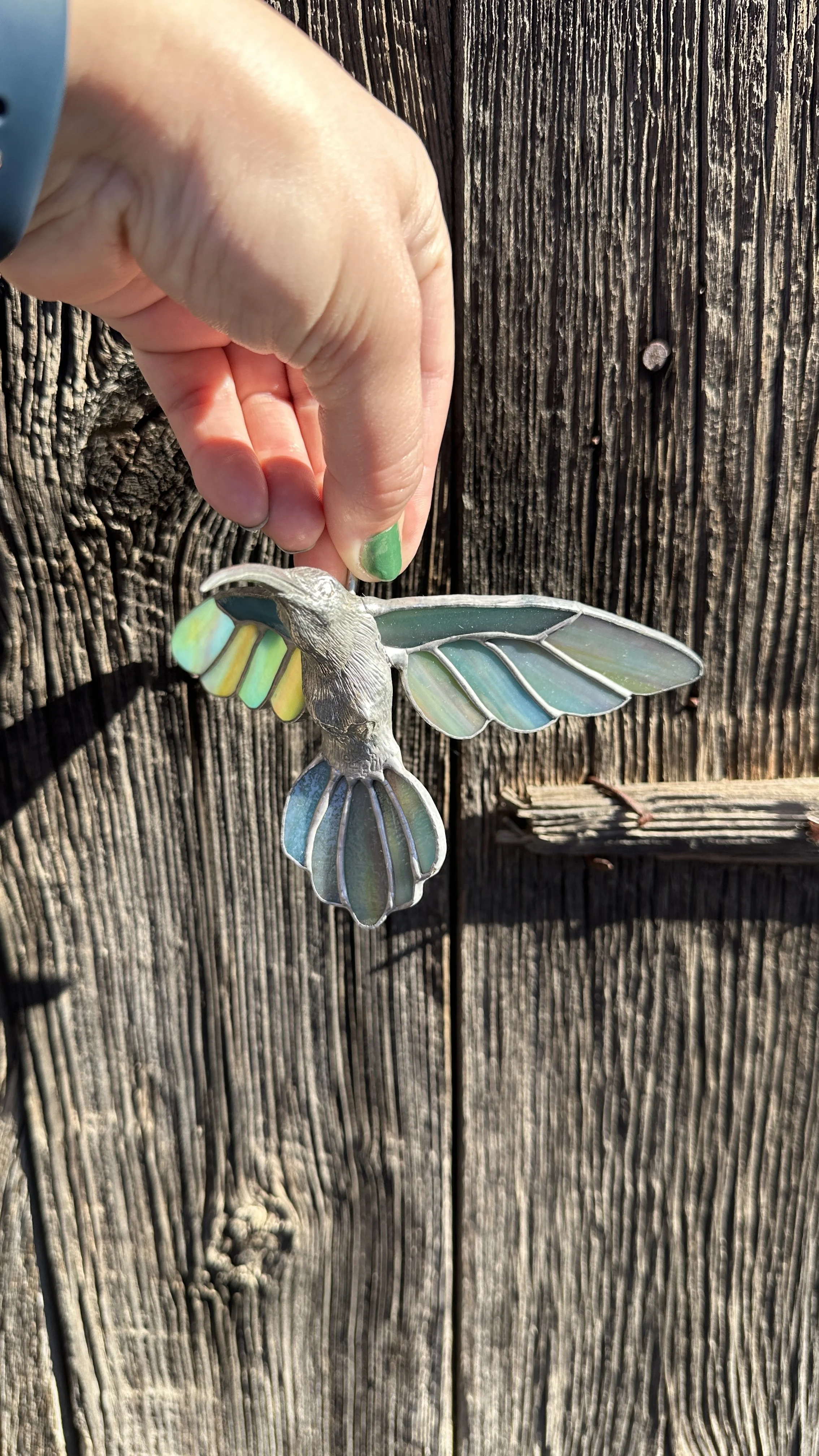 3D Stained Glass Hummingbird Suncatcher