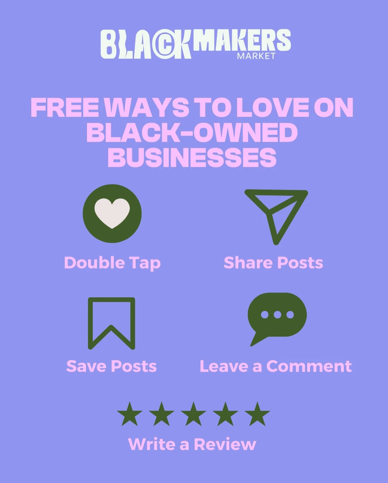 If you really love Black-owned businesses, today&rsquo;s the perfect day to show it. 🖤

Buy something.
Leave a review.
Share their post.
Tell a friend.

Love is action. Period.

Tag your favorite Black-owned business in the comments. 👇🏾We&rsquo;ll