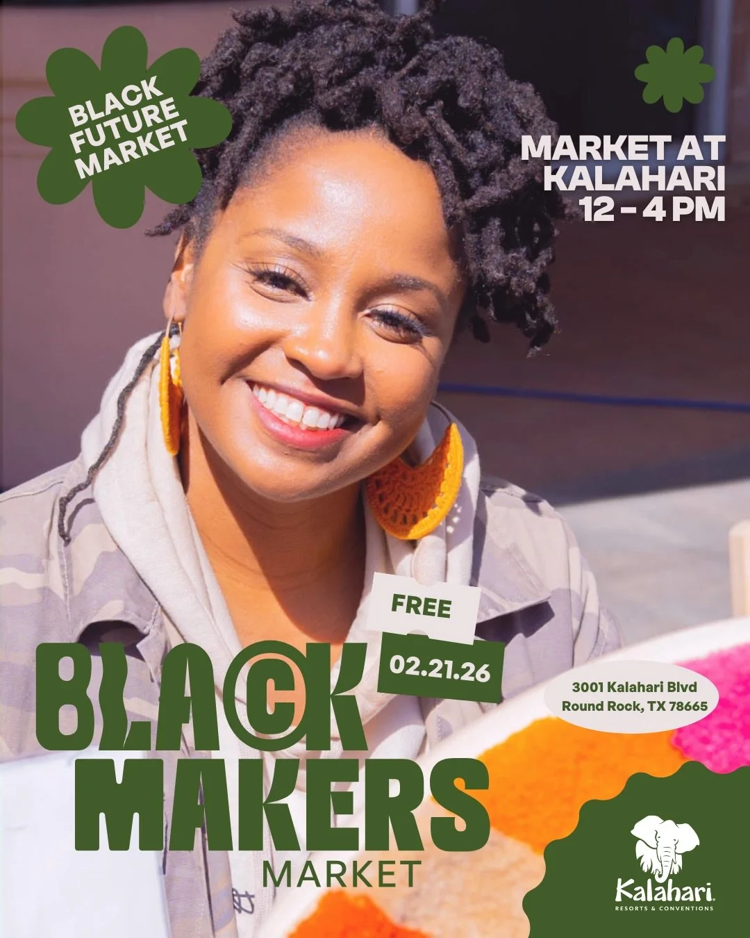 This Saturday (Feb 21)  we&rsquo;re bringing the culture, creativity, and community to Black Future Market at Kalahari &mdash; and the vendor lineup is 🔥🔥🔥

From handmade goods to fashion, art, skincare, sweet treats, and everything in between&hel