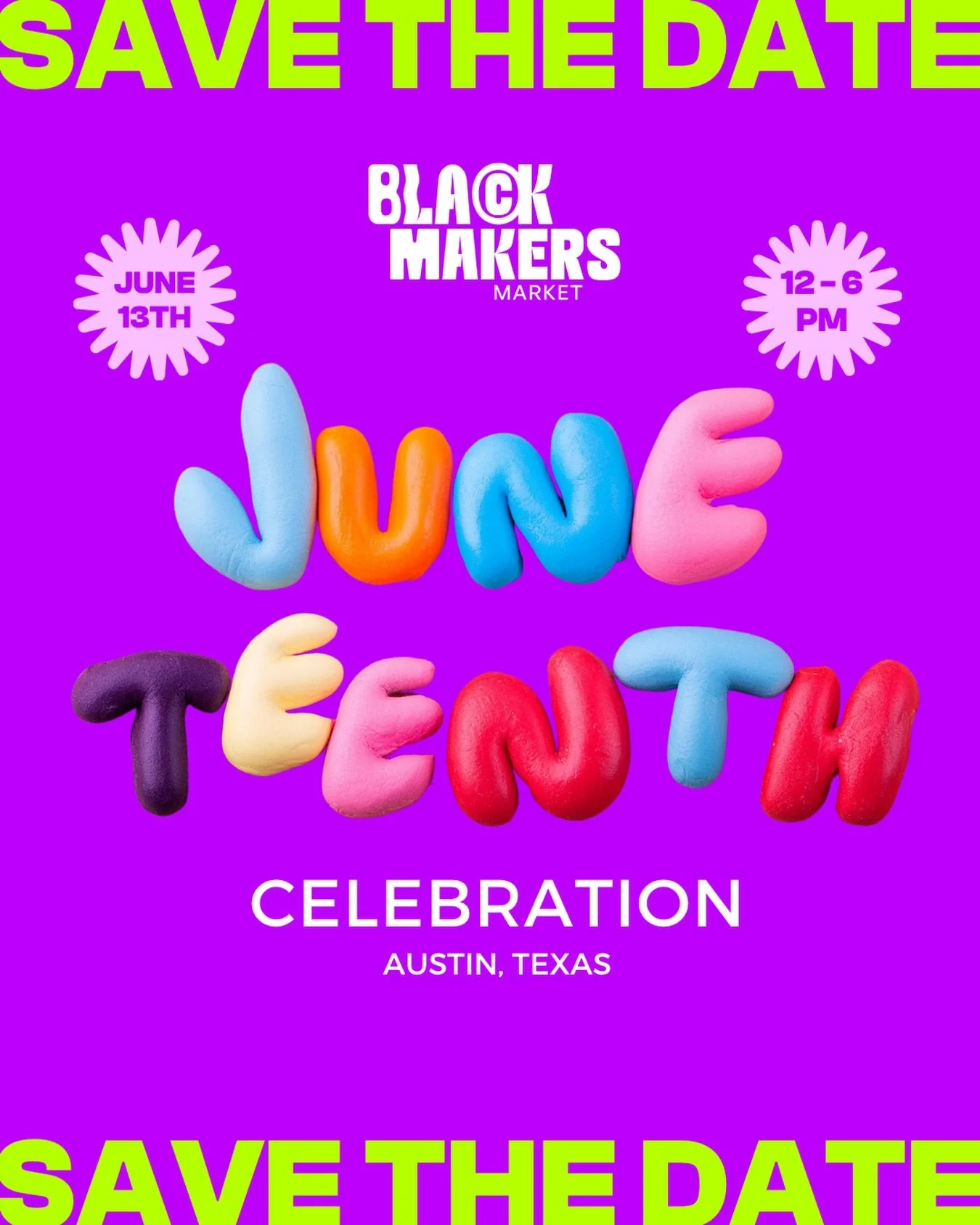 Juneteenth.
Black creativity.
Community in full color. 🖤

A day dedicated to Black-owned brands, artists, and creatives shaping the culture of Austin. 

SAVE THE DATE

Saturday, June 13
12&ndash;6 PM

More details soon.

Send this to your favorite p