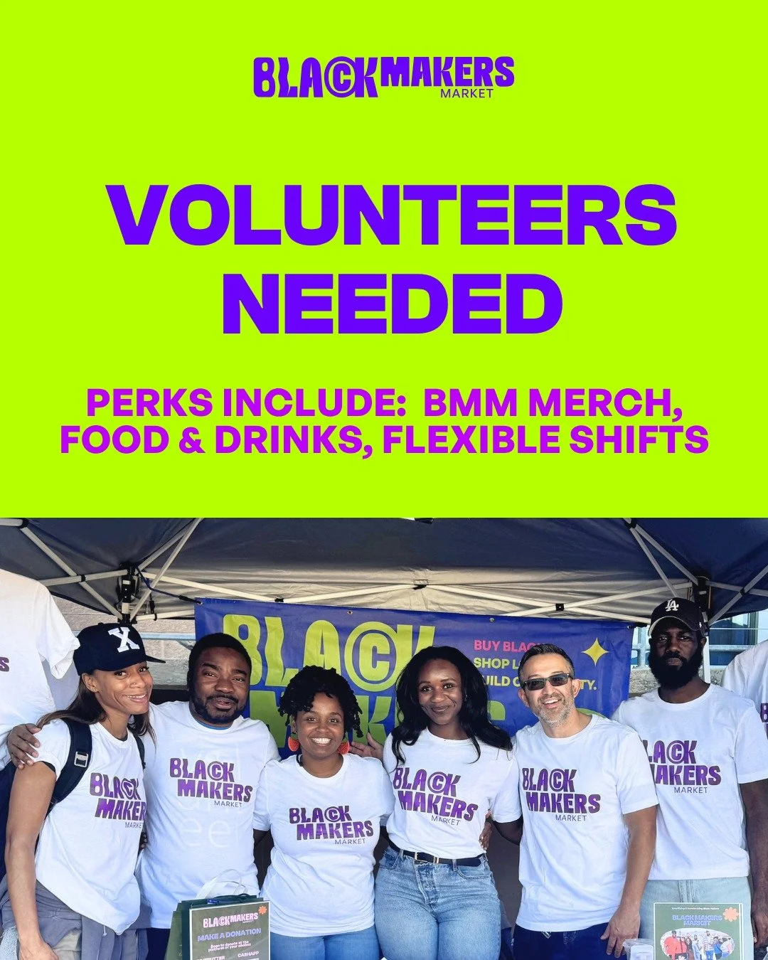 We&rsquo;re calling on our community builders, creatives, and helpers with heart 🖤✨

Black Makers Market has 2 events this month (June 13 &amp; June 20), and we need your energy to help bring them to life!

From vendor setup to guest support to smoo