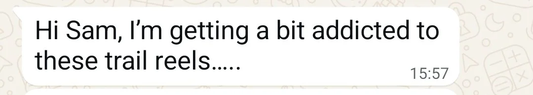 Screenshot WhatsApp message feedback for instagram growth course