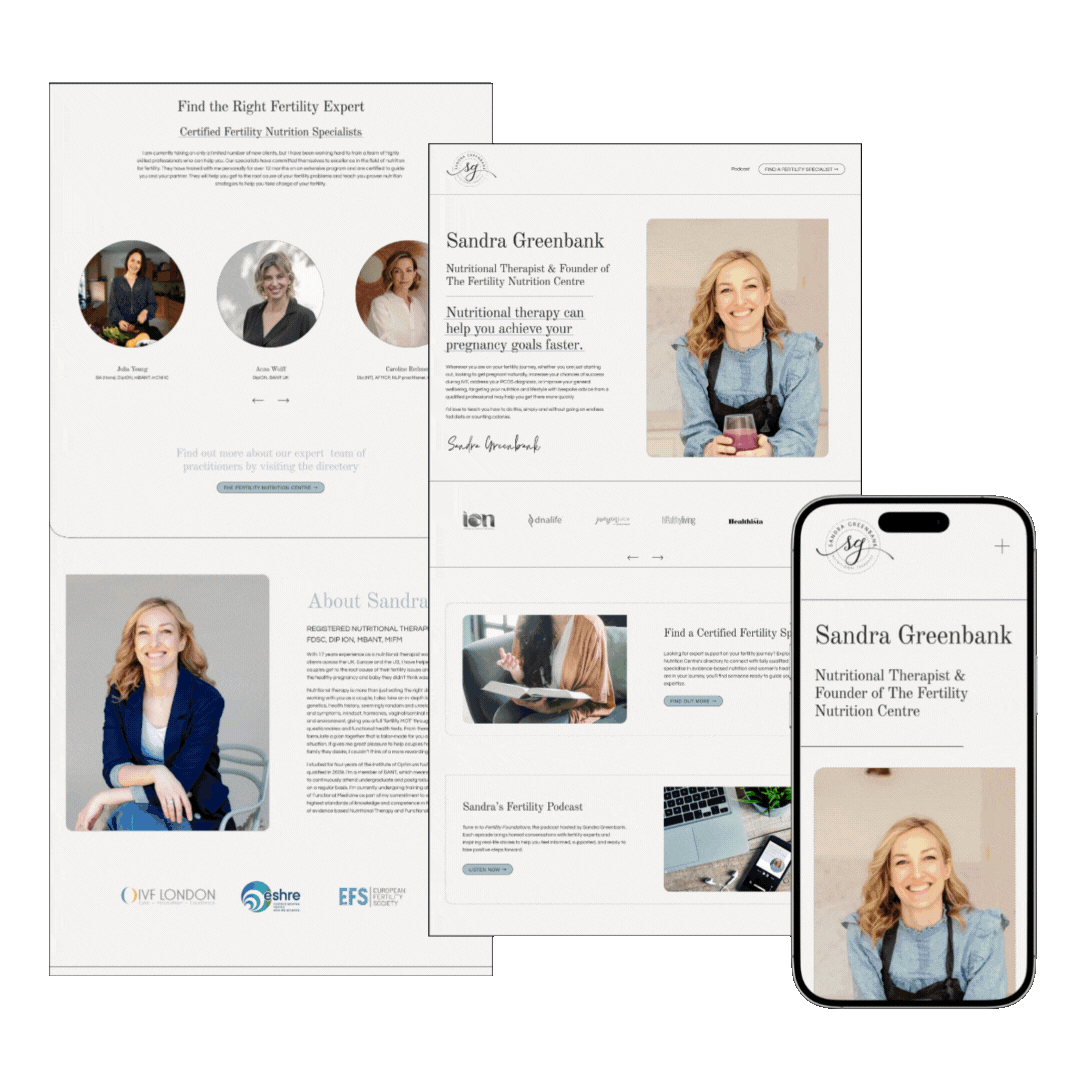website design and SEO mock ups Sam Ferguson digital marketing