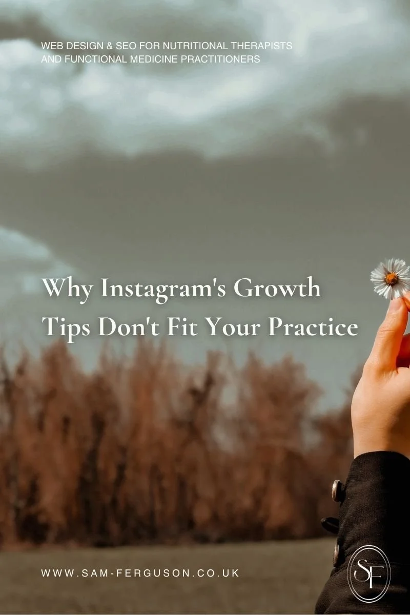 Why Instagram growth strategies don't work for qualified health practitioners Blog image with person holding a flower