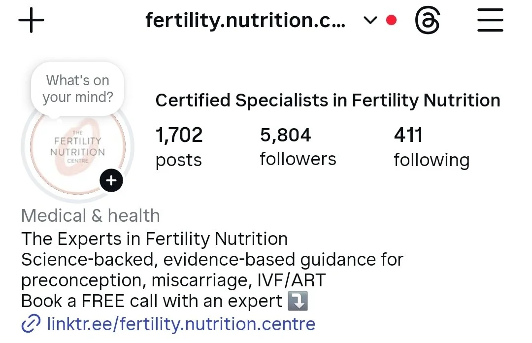 screenshot of FNC IG profile showing existing follower count