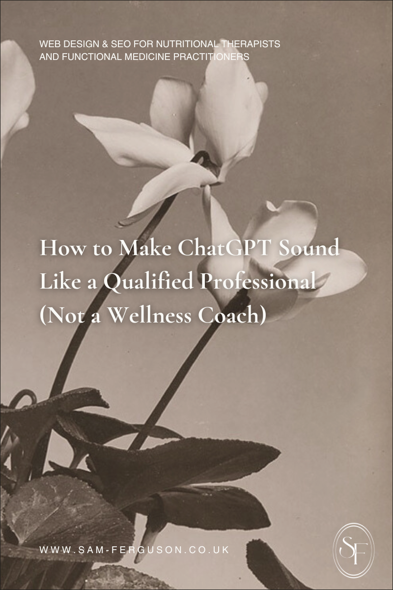 How to Make chatGPT sound like you and not just an unqualified or minimally wellness coach image for blog