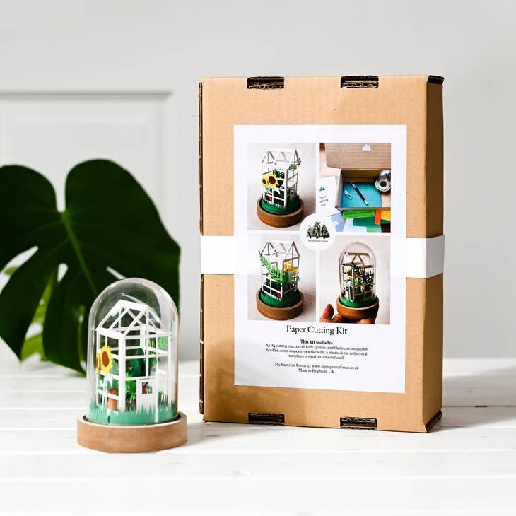 DIY Paper Greenhouse Craft Kit, Adult Craft Kit by My Papercut Forest