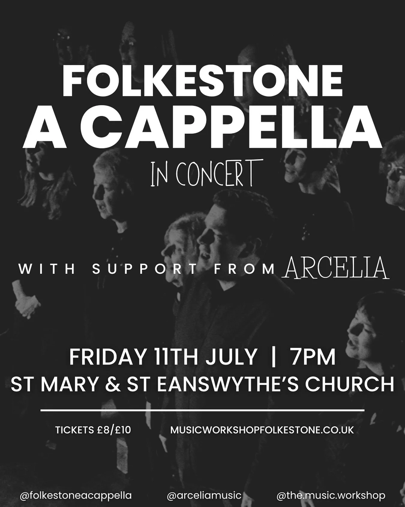 Folkestone A Cappella in Concert!

This is going to be an amazing evening of live music, full to the brim with vocal harmonies 

We&rsquo;re so pleased to announce that the incredible @arceliamusic will be performing too!

Tickets now available via t