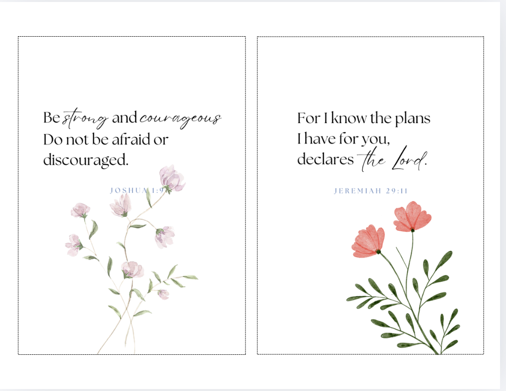 16 print and cut Christian Birth Affirmation Cards