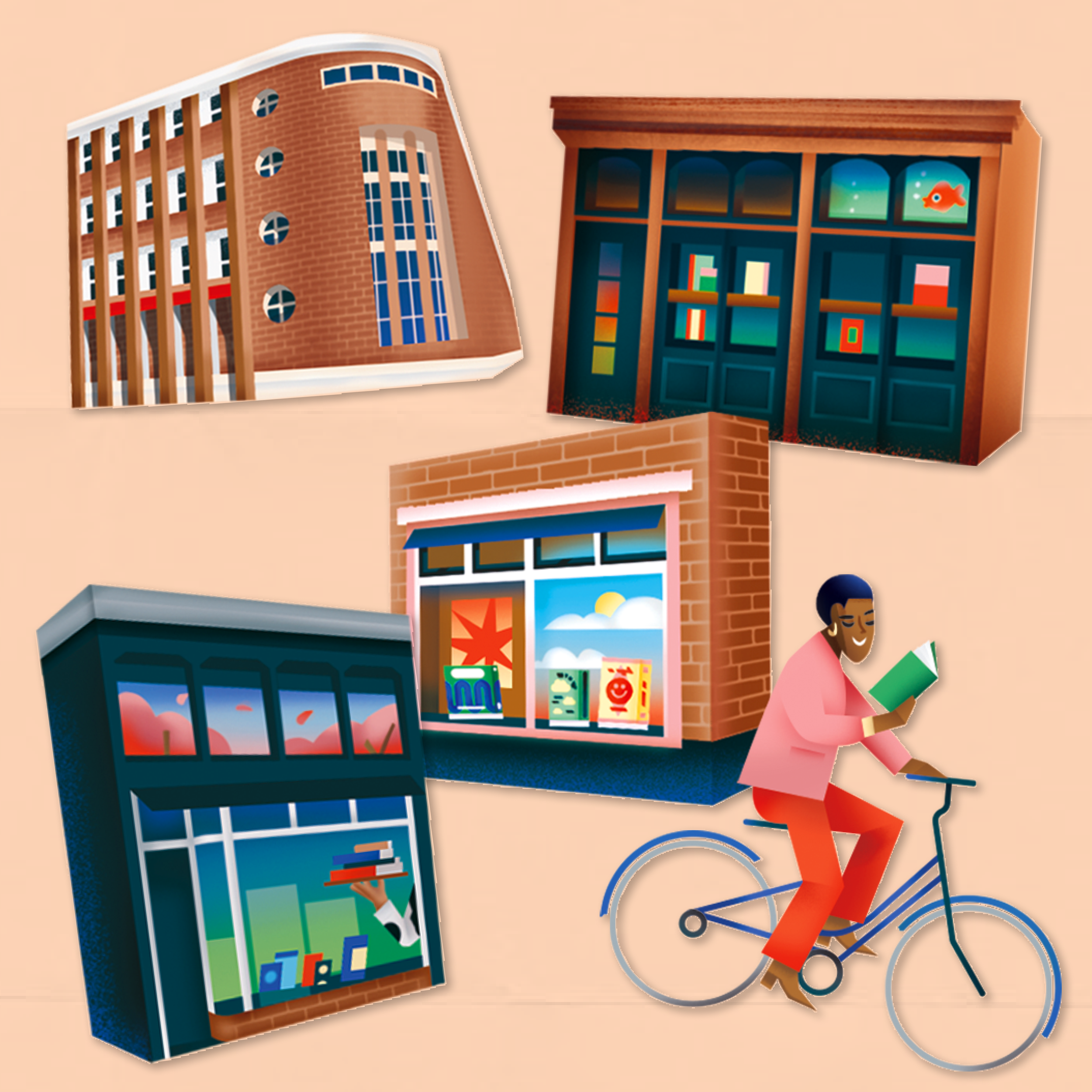 A city map of Rotterdam commissioned by Culture Hub for their Storylovers cultural guide. Illustration captures Rotterdam's distinctive architecture and creative scene.