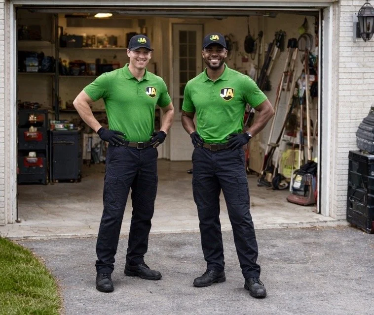 Junk Avengers crew standing in front of garage clean out in Ann Arbor MI
