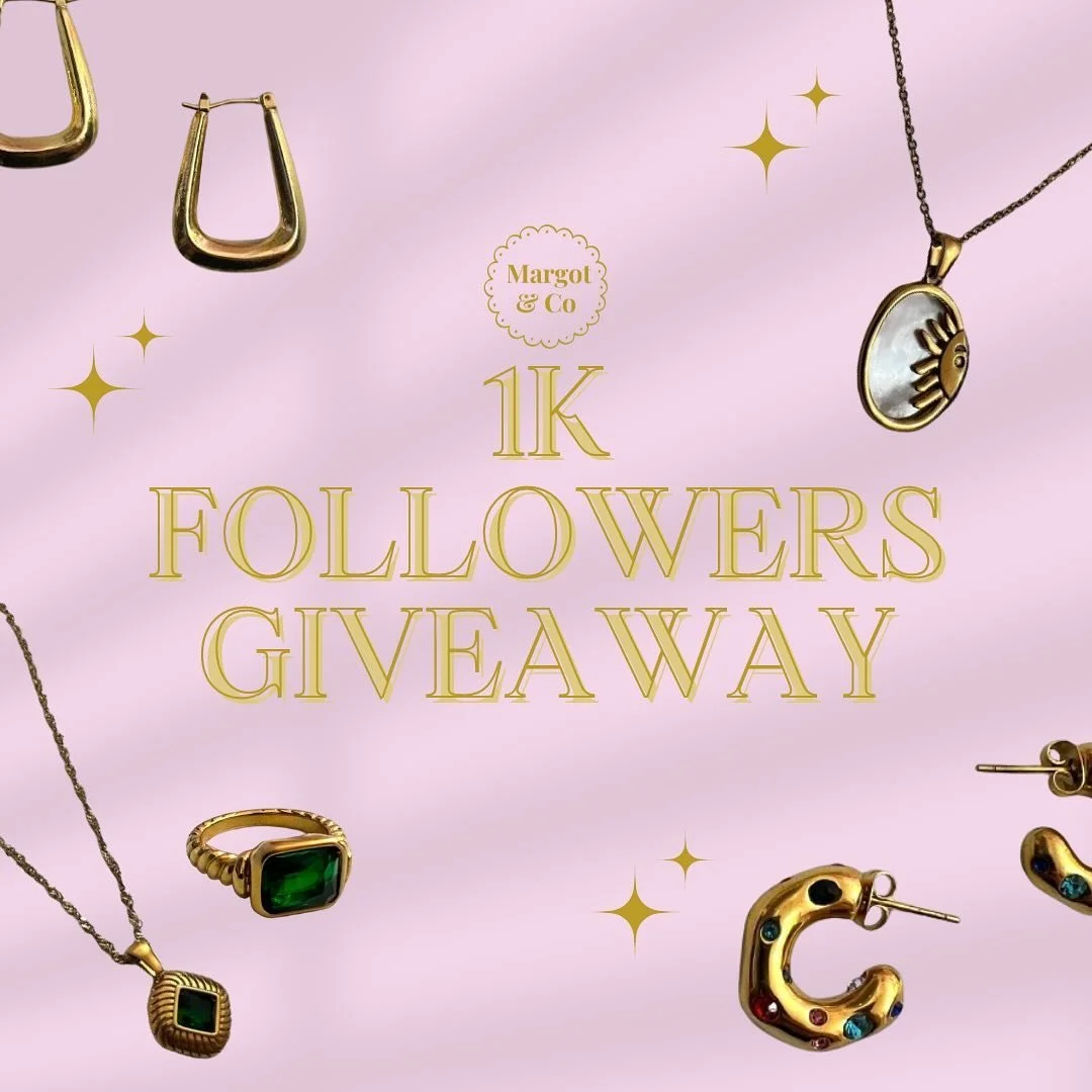 1K giveaway!! 💖 
To win: 4 pieces of @margotandco.uk jewellery of the lucky winner&rsquo;s choosing ✨

Rules: 
- you need to be following us 
- like and share this post to your story (and tag us) 
- tag your besties for an extra entry ✨

The winner 