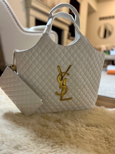 YSL Large White Shoulder Bag — HaiBella Boutique