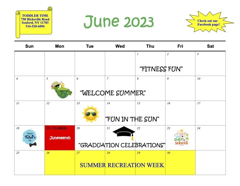 Calendar Of Events — Toddler Time For Kids