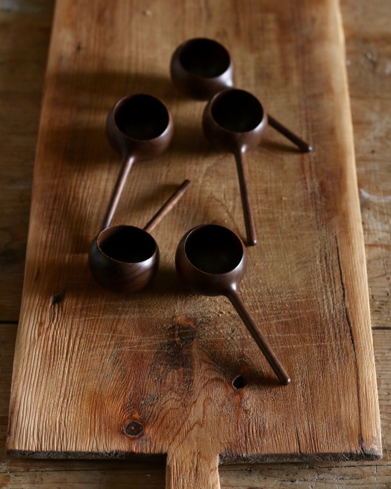 Handmade walnut wood coffee spoons