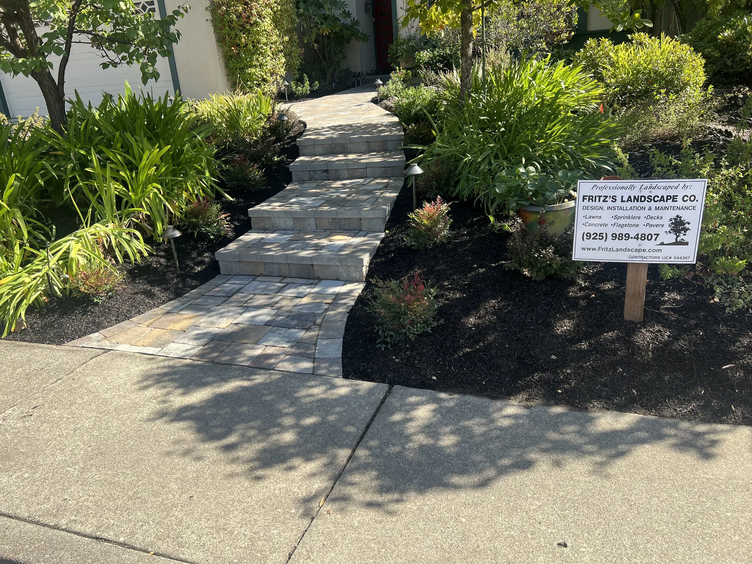 Dublin, CA: Landscape, pavers and lighting.
