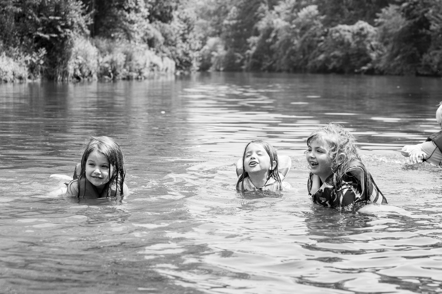 At CBI Camp: Journeys, a summer camp in Charlottesville, Virginia, campers swim in the river