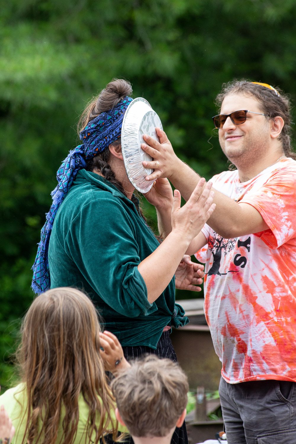 At CBI Camp: Journeys, a summer camp in Charlottesville, Virginia, a counselor gets a pie in the face