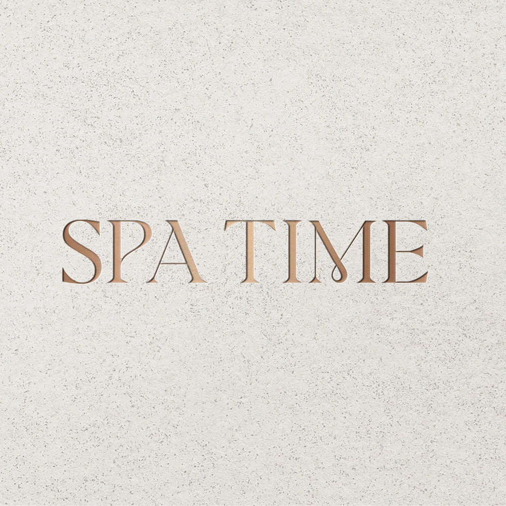Spa Time wellness spa brand identity and packaging design by Studio Mer, created with calm, elegant and refined visual direction.