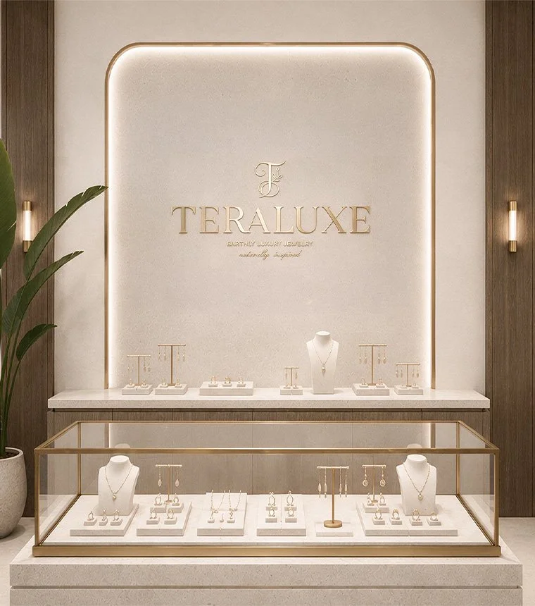 Teraluxe branding for an elevated organic-inspired jewelry collection