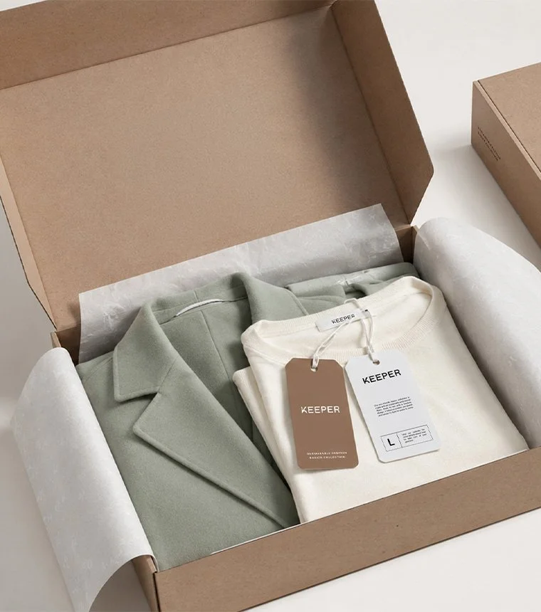 Keeper visual identity for a refined sustainable fashion brand