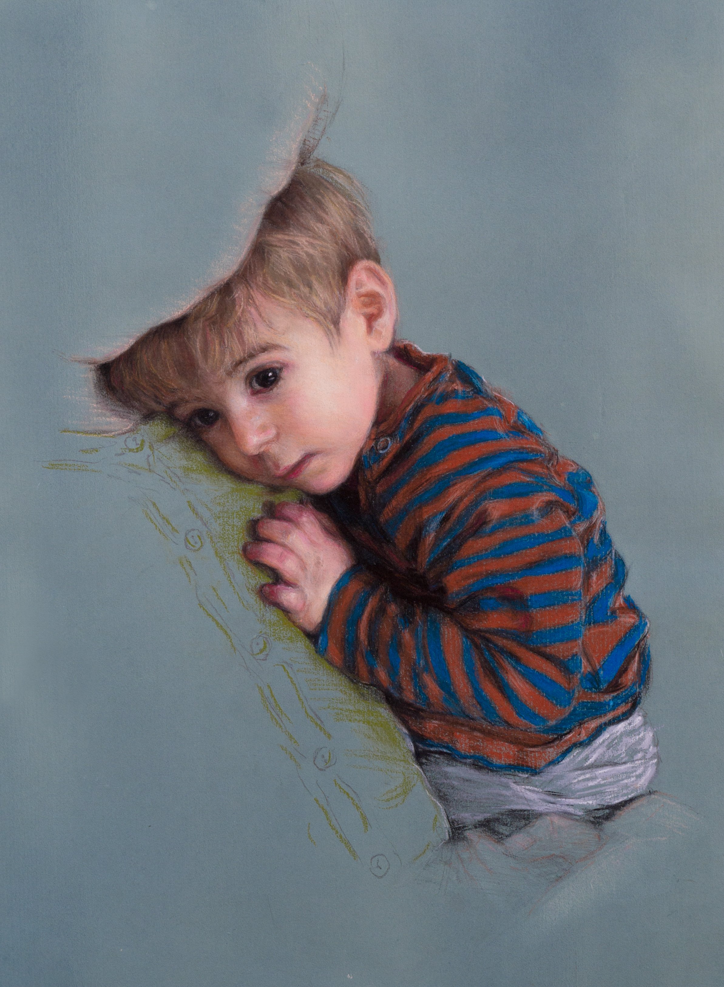         
Adrian
      
 
🔴 48x65 cm, pastel on toned paper, 2025