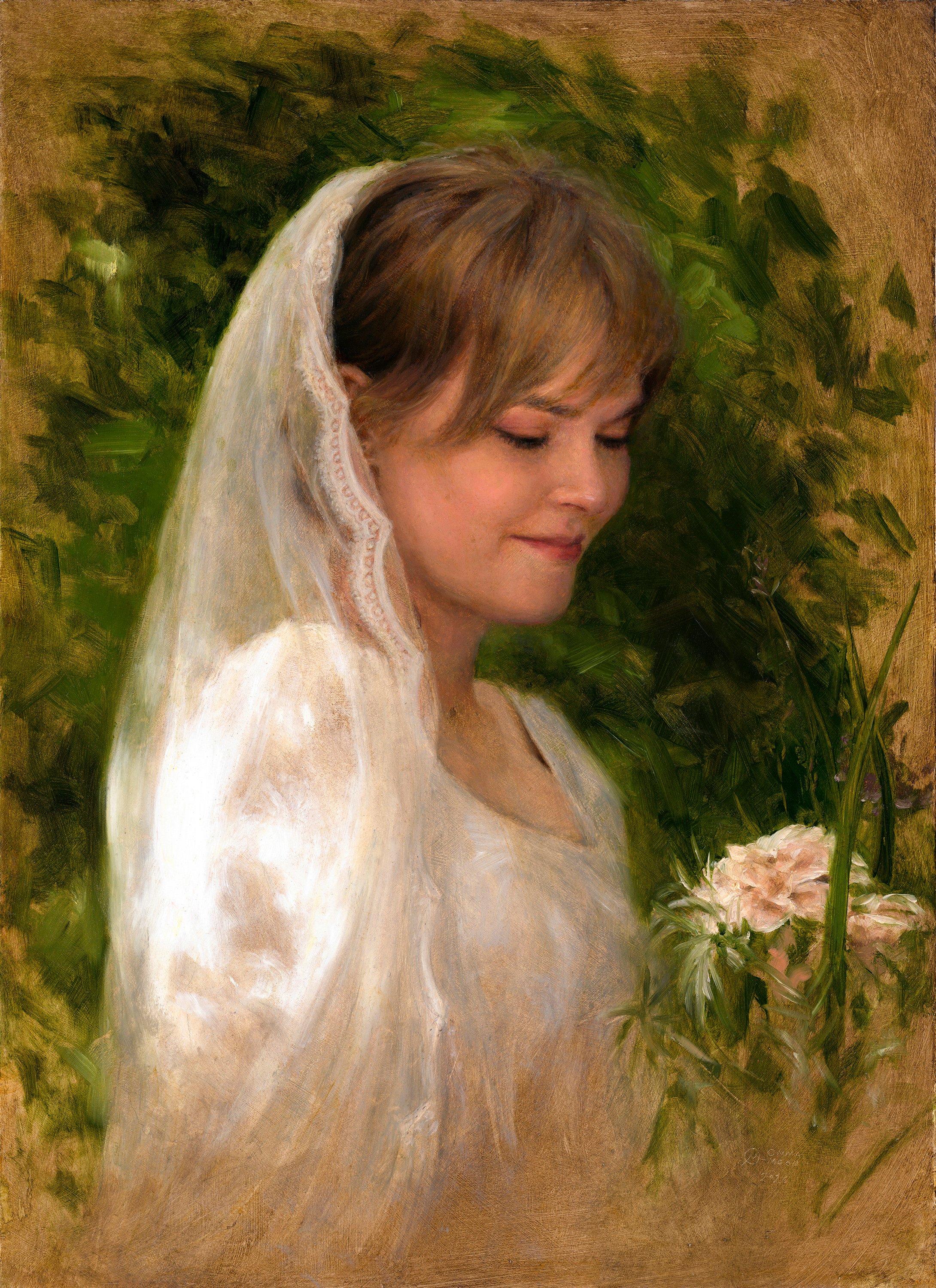        
"An Open Horizon"
  
  
  (Bridal Portrait in Orange and Green)    
       🔴 50x70 cm, oil on panel, 2026