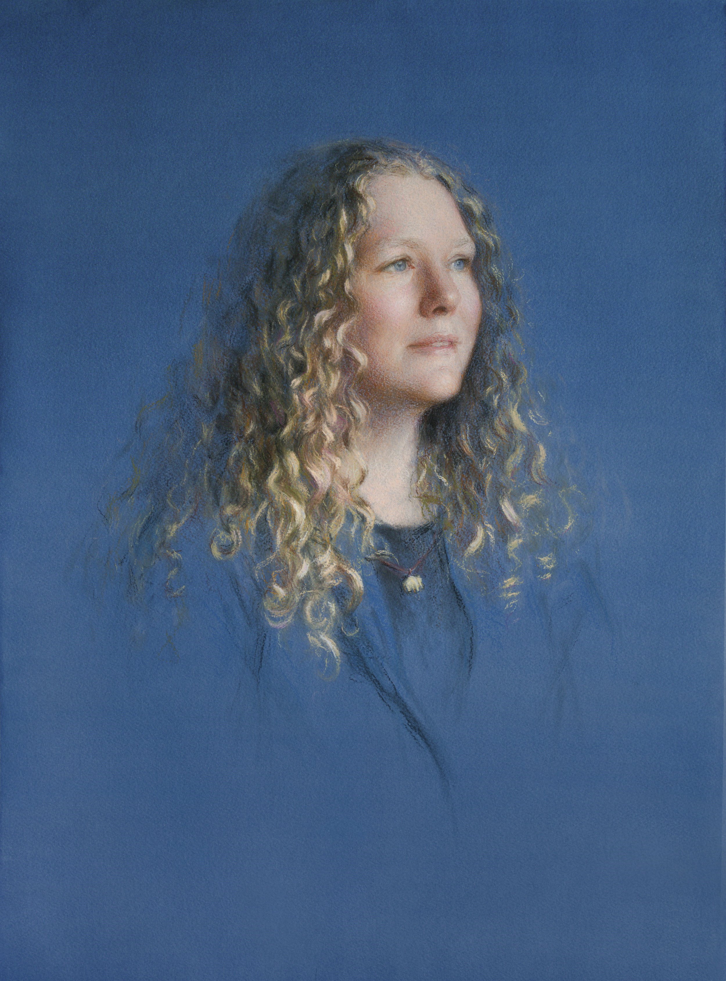        
Porträtt av konstnären Ellen S. Barkin
      
 
🔴 50x70 cm, pastell på papper