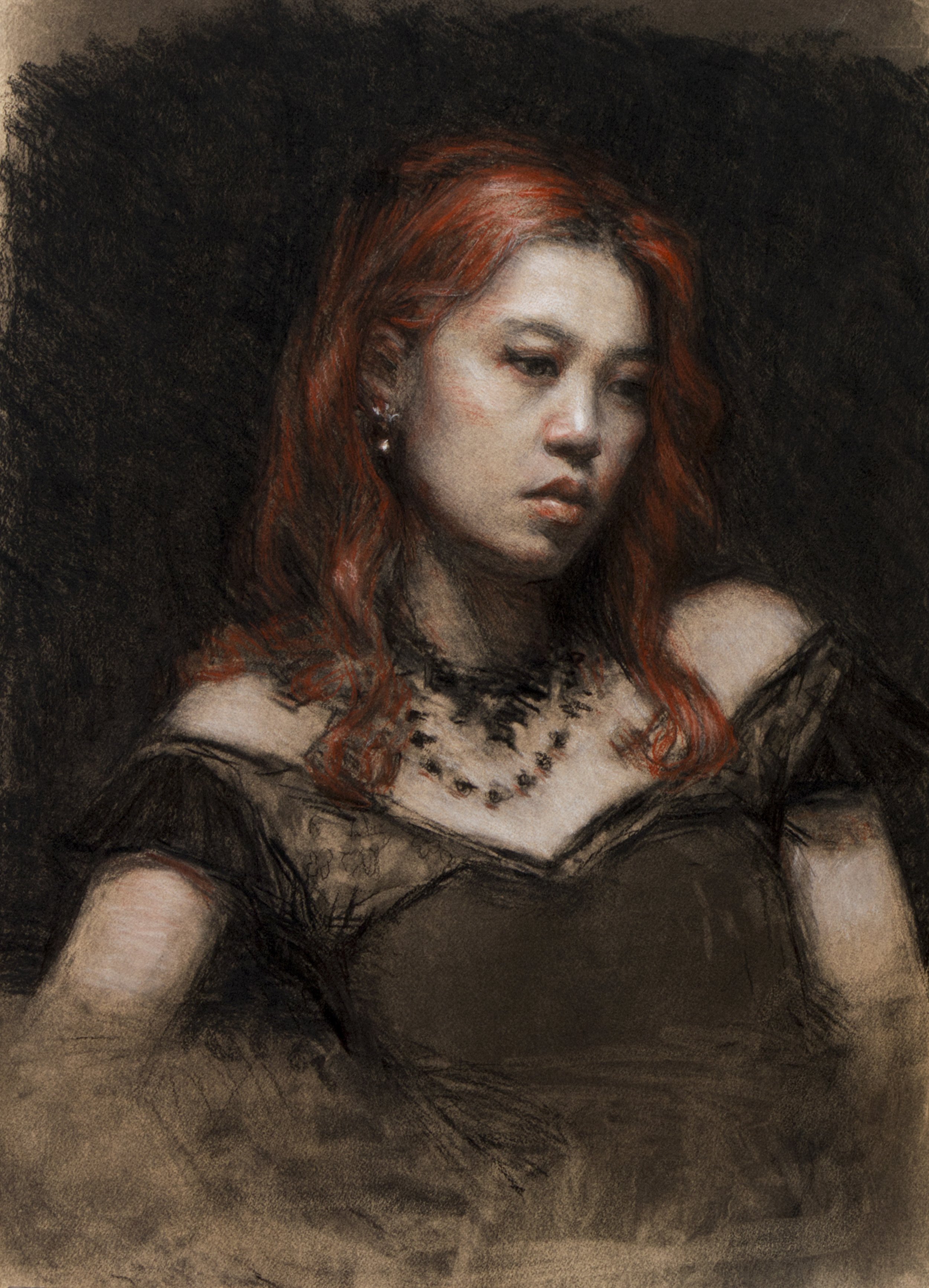         
Rose
       
 
◯ 50x70 cm, three-chalks on toned paper, 2024